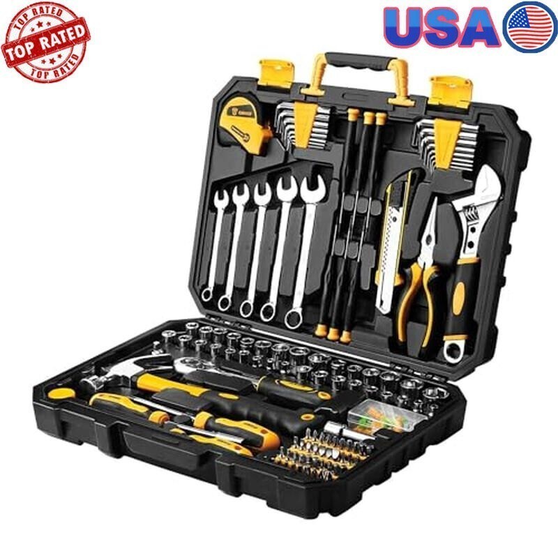 158 Piece Household Tool Set Portable Storage High Quality Steel DIY Repair New