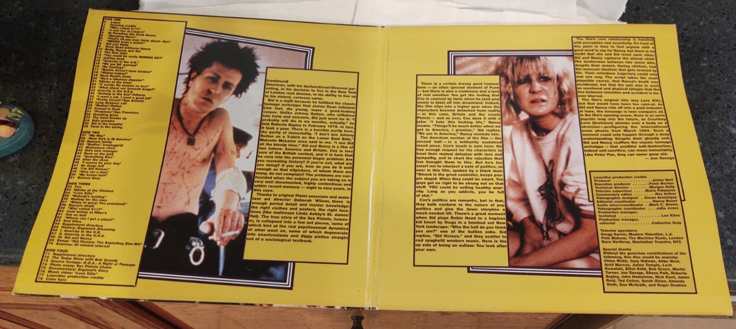 Sid & Nancy Criterion Collection 2-Laserdiscs in Excellent Condition