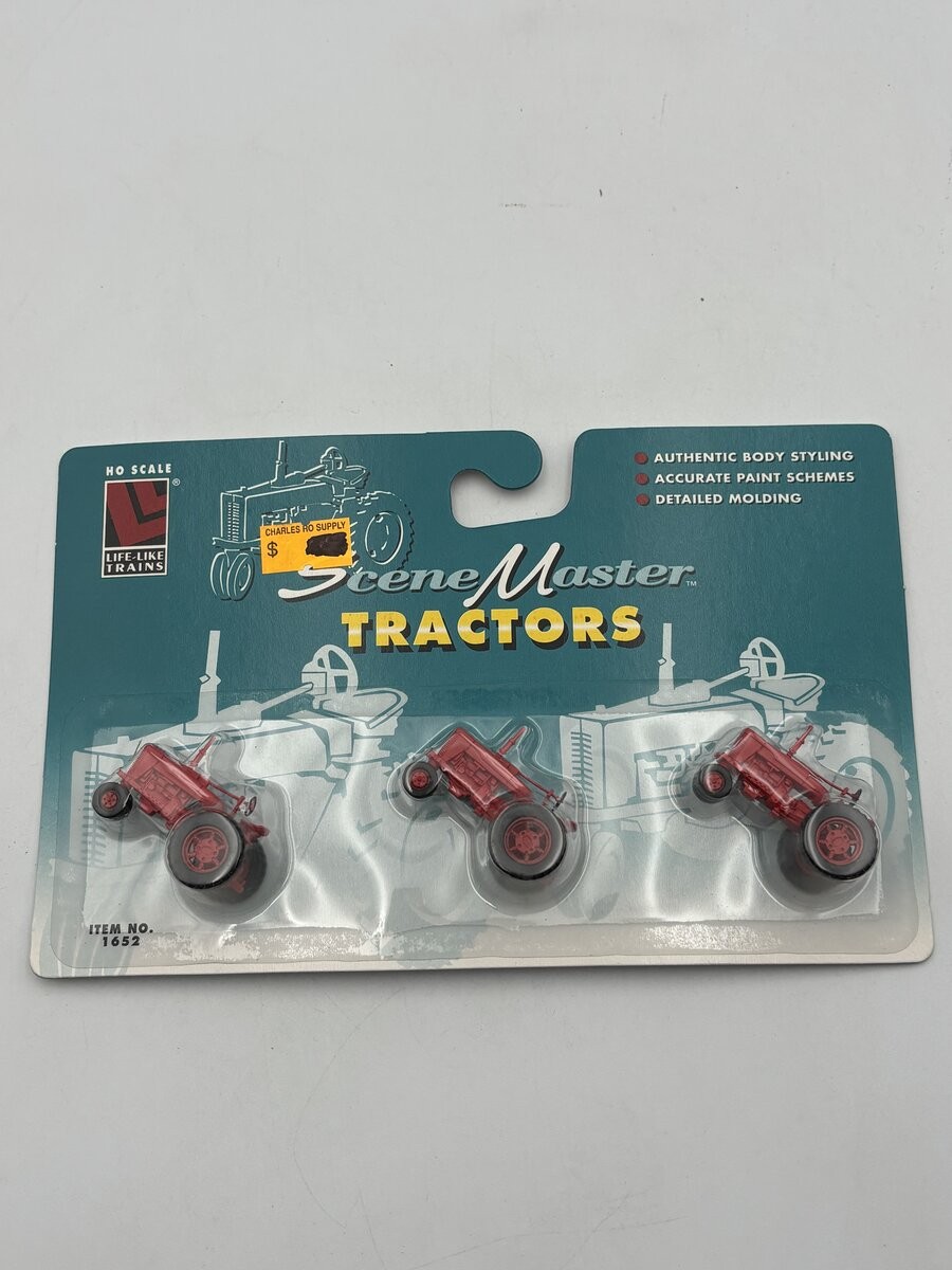 Life Like 1652 HO Red SceneMaster Tractors (Pack of 3)