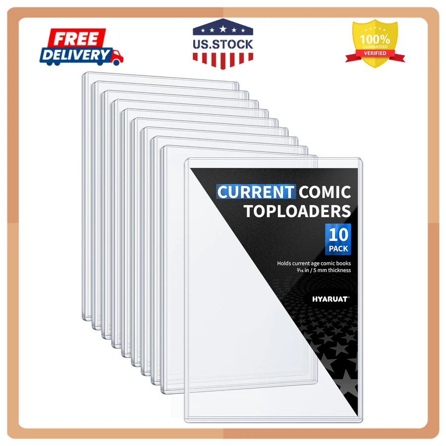 10 Pack Rigid Top Loaders for Modern Comic Books 15 Mil PVC Hard Protectors