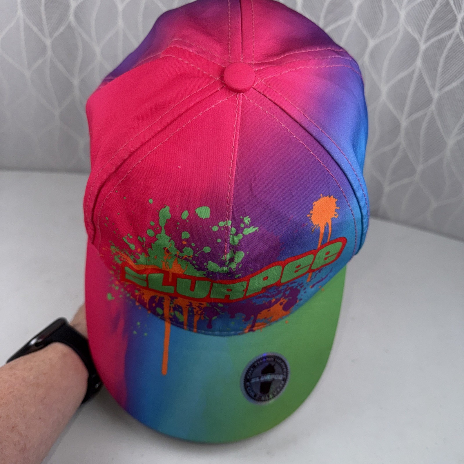 7-11 Slurpee Hat Cap Multi Brite Colors Hook Loop Bill sticker
