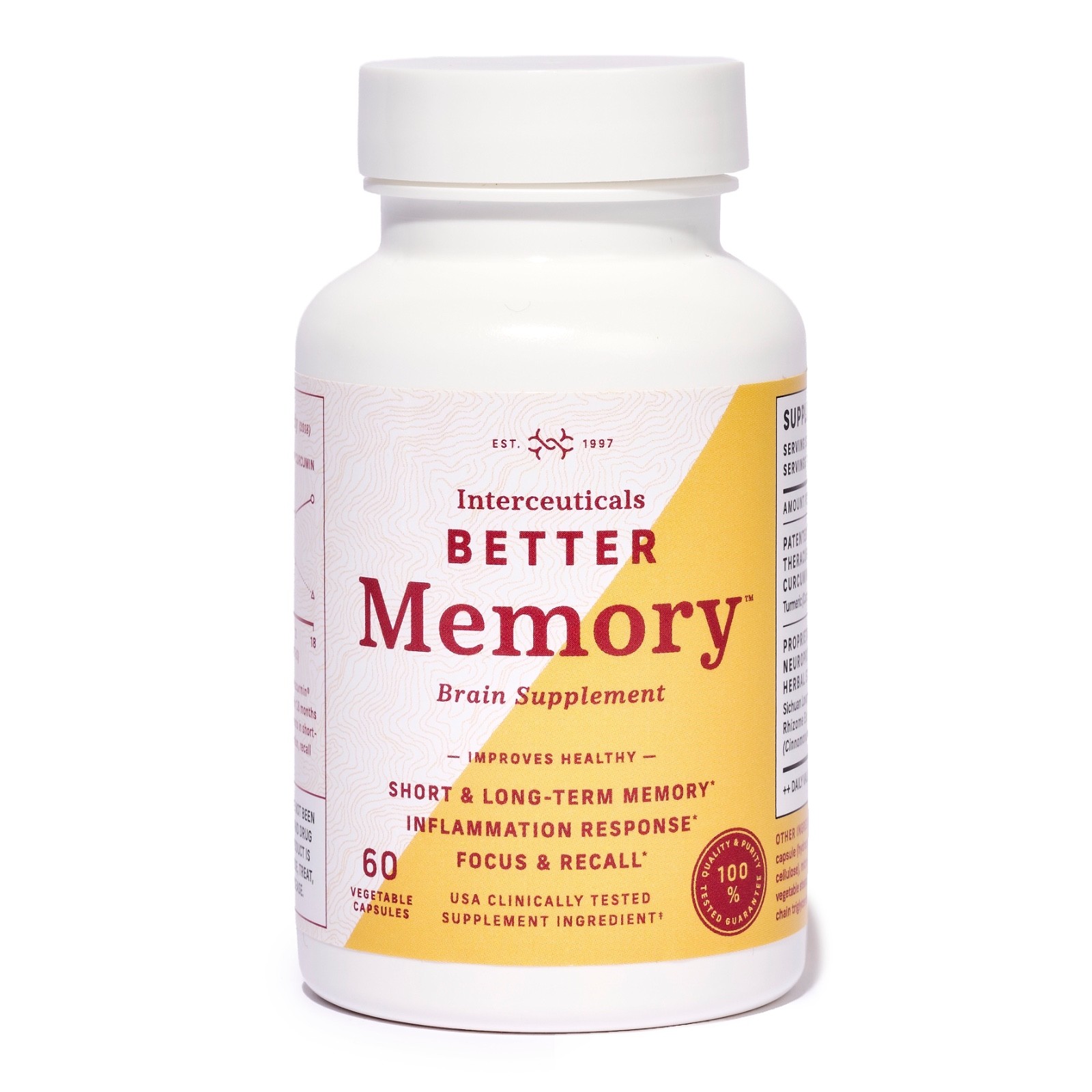 Interceuticals Better Memory Supplement - Theracurmin Curcumin 90mg, 60 Capsules