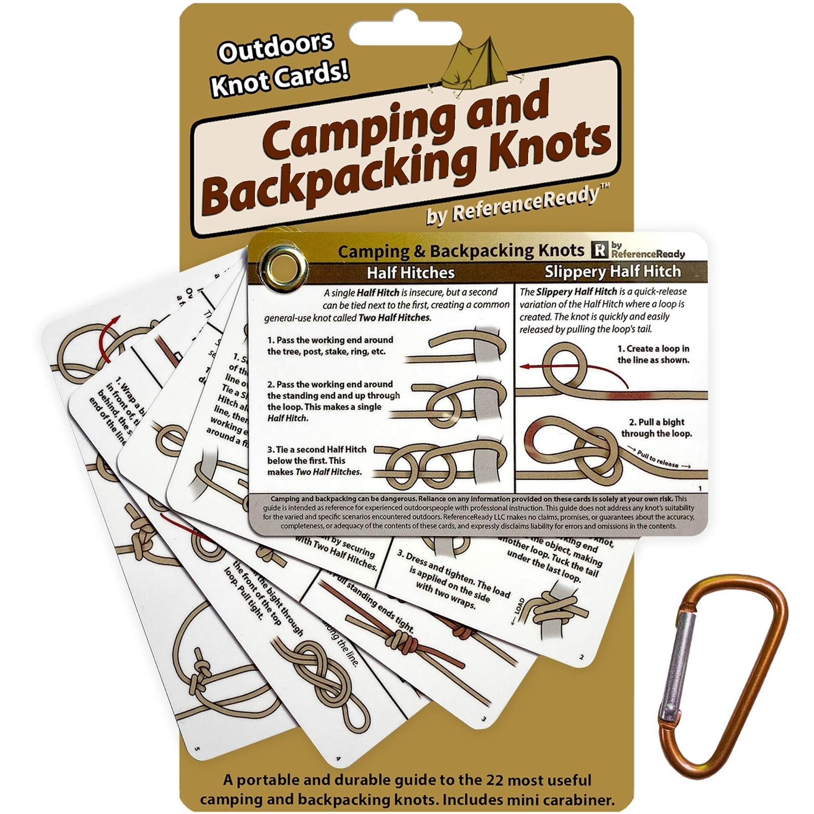ReferenceReady Knot Tying Guide Waterproof Pocket Cards