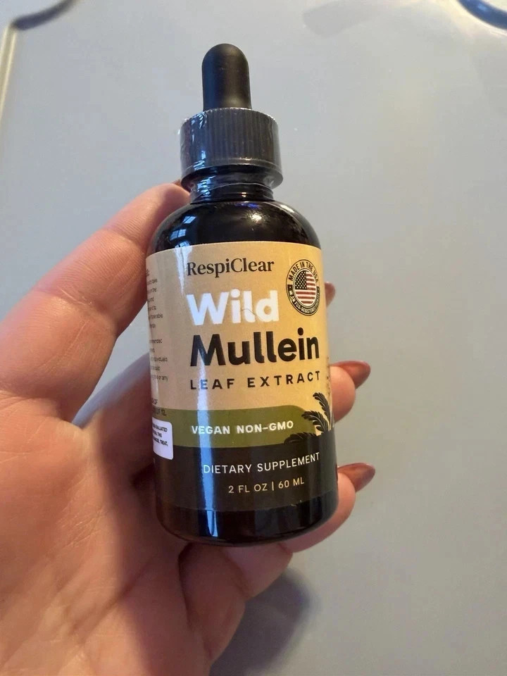 RespiClear Wild Mullein Leaf Extract Liquid Drops Vegan Non-GMO Lemon 2 fl oz
