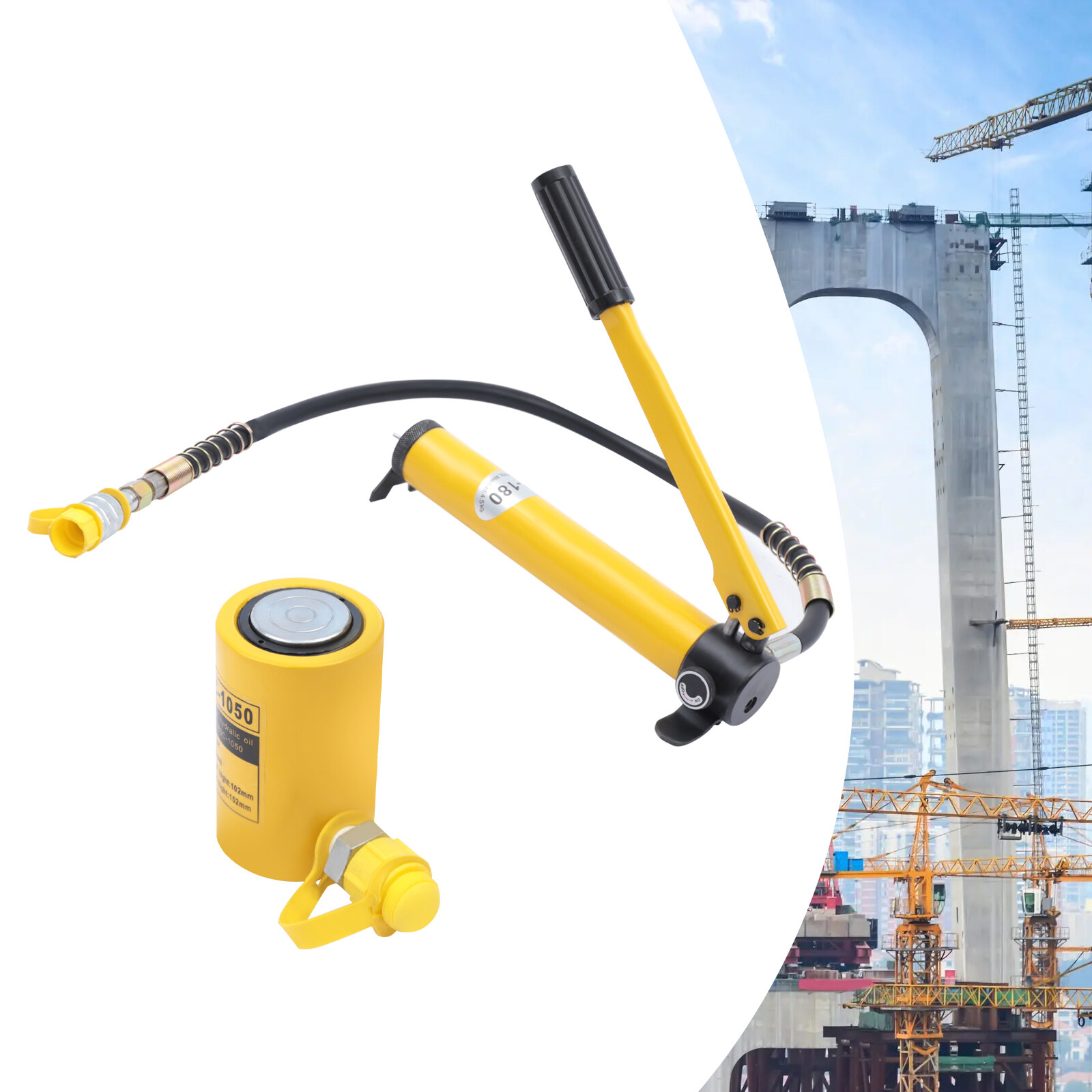 10 Tons Hydraulic Porta Power Jack Air Pump Lift Ram Body Frame Repair CP-180