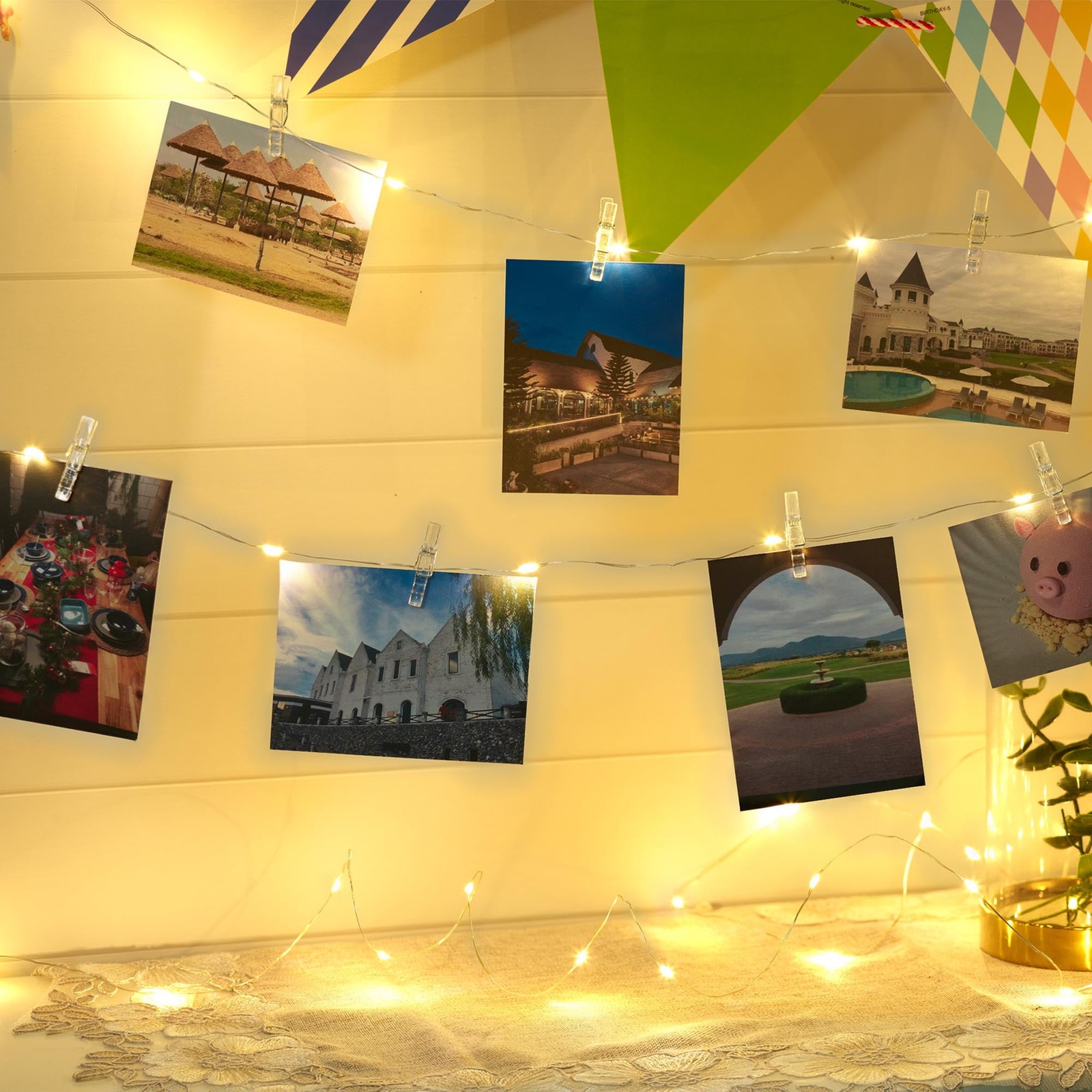 Battery-Operated Indoor 20-Count LED Mini Photo Clip Lights W/ Built-in Timer