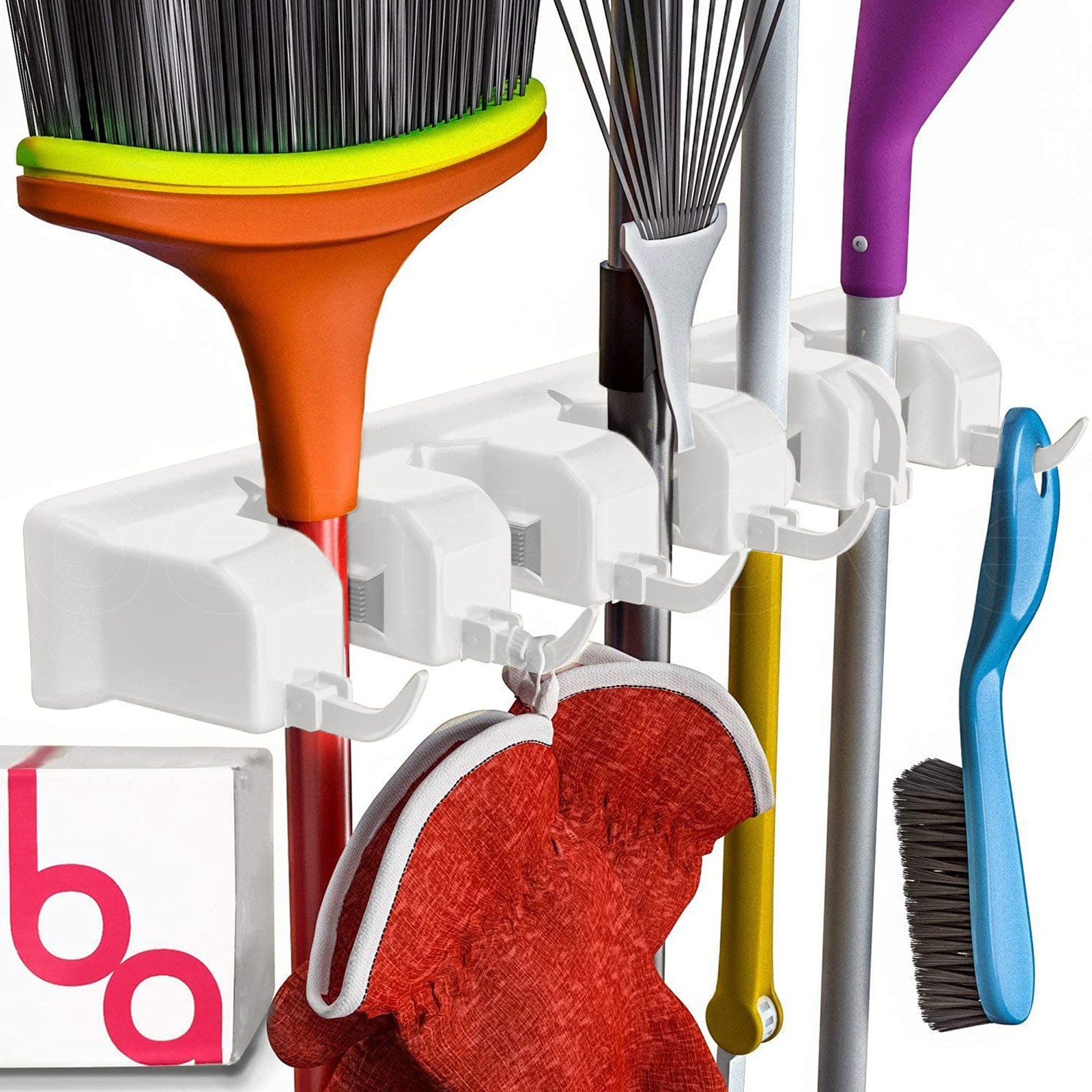 EXTRA GRIP Mop & Broom Holder Wall Mount - Wall Hanging Garden Tool & Utility...