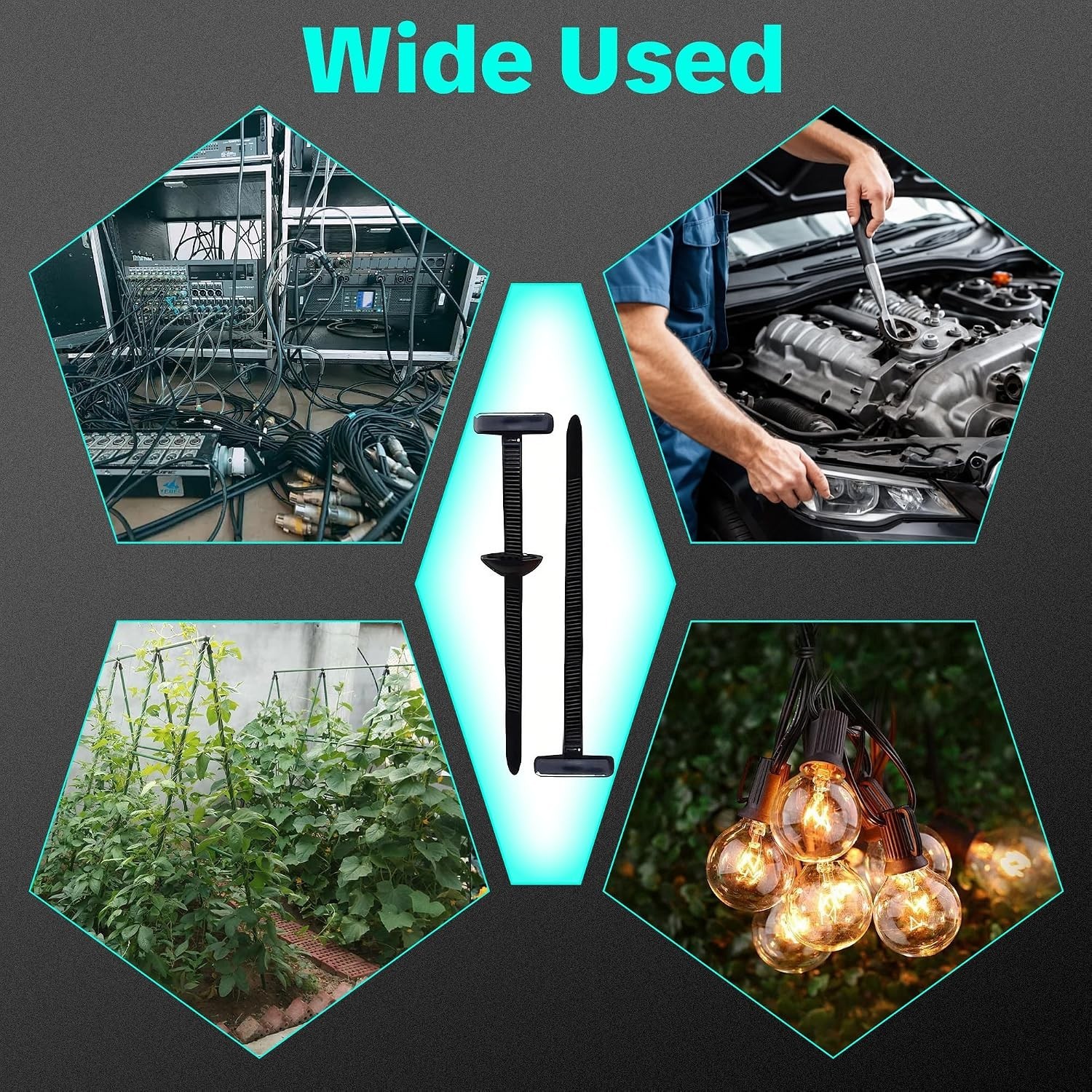 60 Count Nylon Cable Tie Buckles - Essential for Everyday Automotive Needs