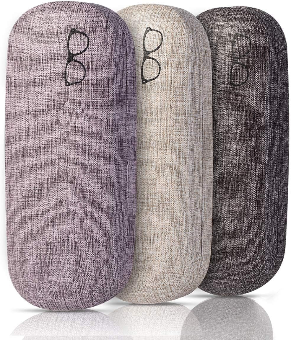 3-Pack Hard Shell Eyeglasses Case Large Reading Glasses Hard Case