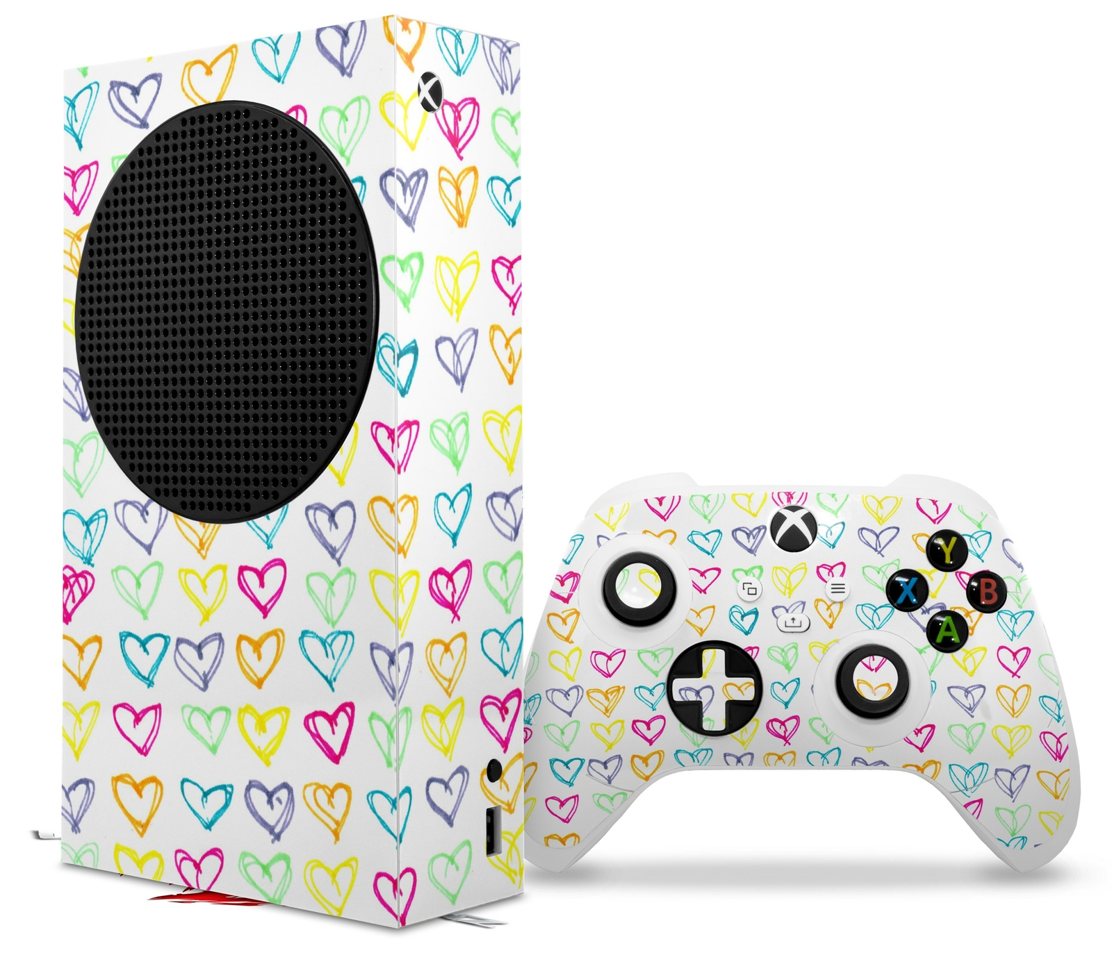 Skins XBOX Series S Console Controller Kearas Hearts White