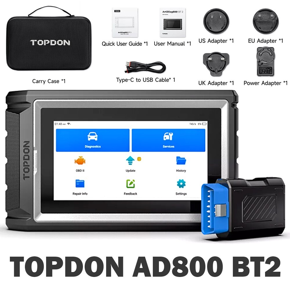 TOPDON AD800BT 2 OBD2 Scanner Tool Full System Diagnostic Tool ENG ABS SRS TPMS