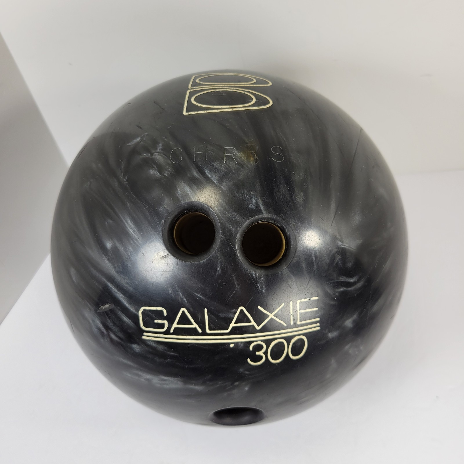 Brunswick Galaxie 300 Bowling Ball Vintage Black Gray Pearl Marble Swirl 12 lb