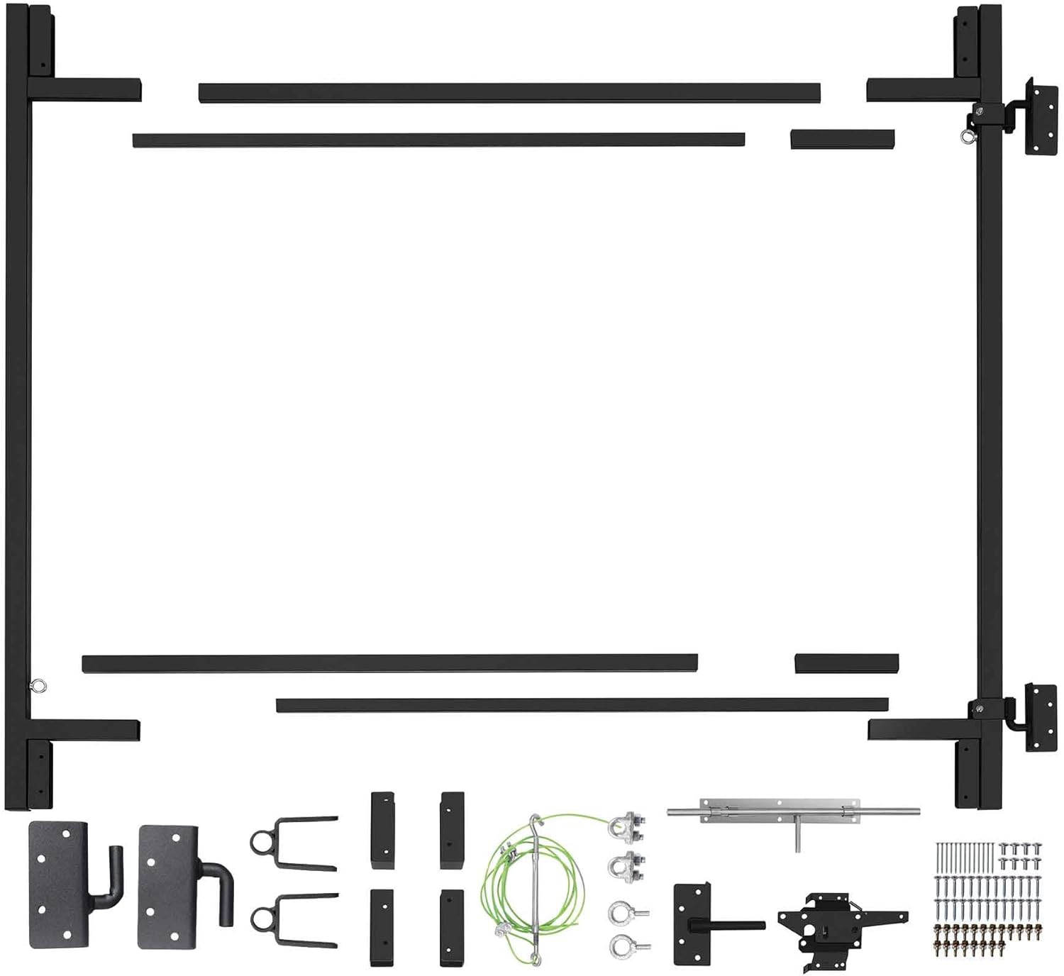 Heavy-Duty Adjustable Fence Gate Kit - 36" to 72" Wide DIY Gate Kit for Wooden F