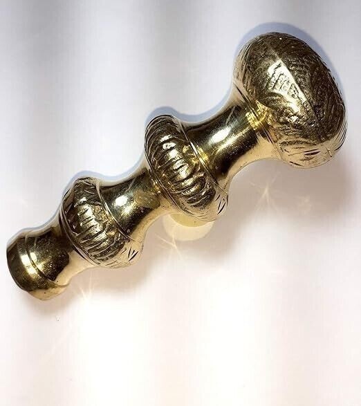 Solid Brass Three Tier Style Head Handle for Walking Stick Cane Handmade
