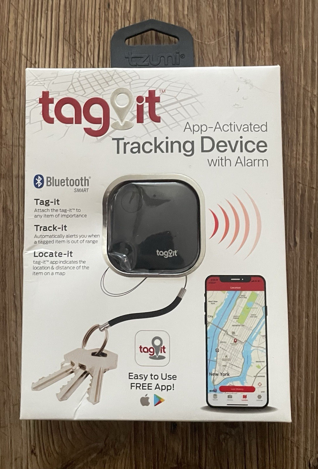 Tag It Tracking Device With Alarm Bluetooth App-activated