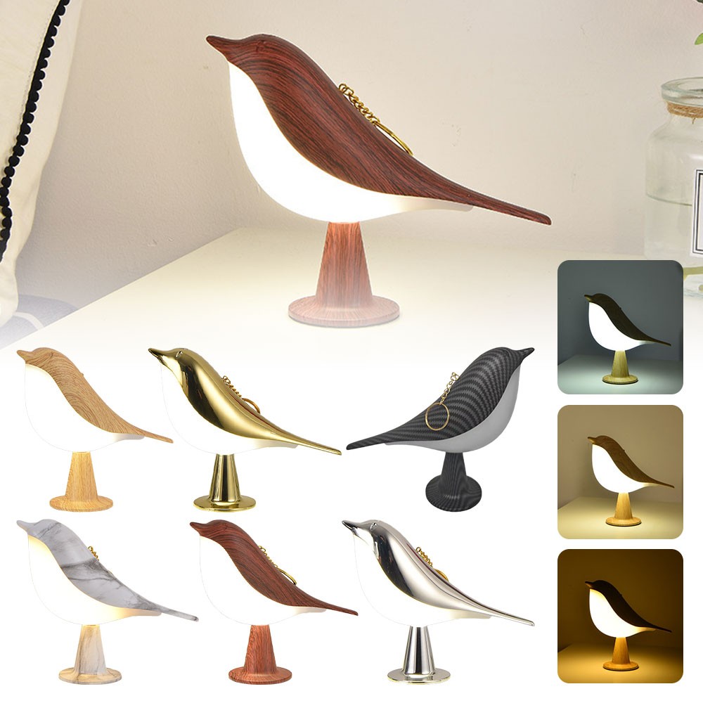 2 in 1 Aroma Lumibird Lamp Diffuser,3 Color Temperature Small Bird Table Lamp CW