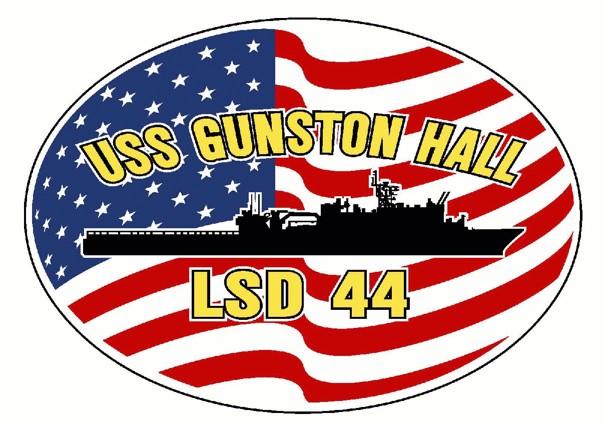 USS GUNSTON HALL LSD 44 Oval Decal / Sticker Military USN U S Navy S07