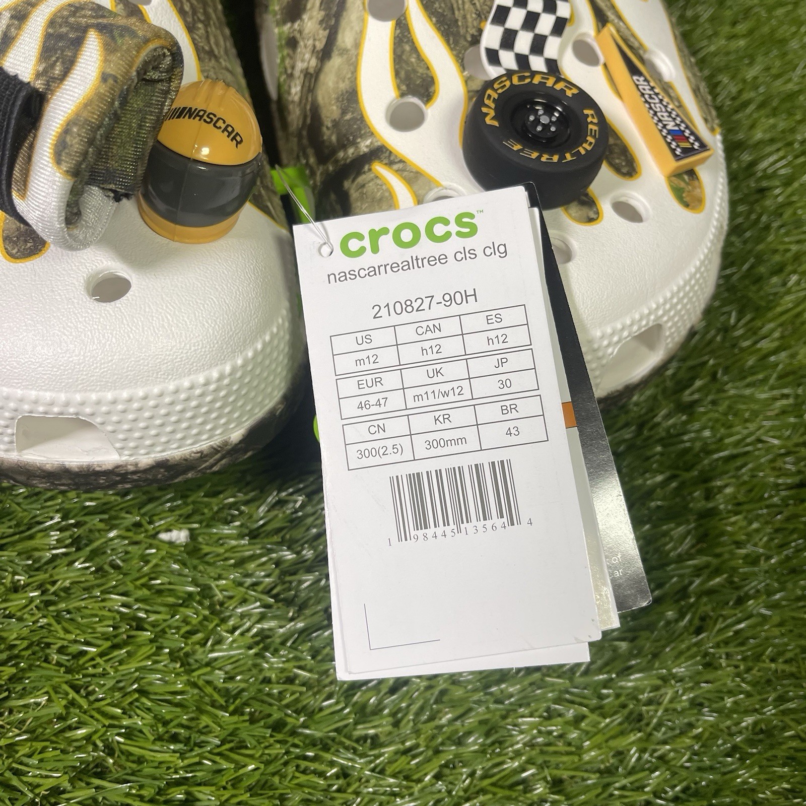 NASCAR x Realtree Crocs Classic Clog Men's 12 w/ Jibbitz charms Allover camo🔥
