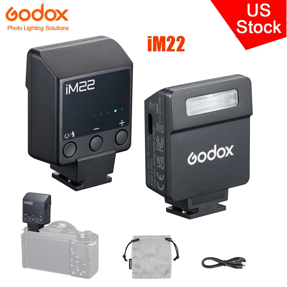 Godox iM22 Camera Flash Mini Flash for Canon Sony Fuji Nikon Panasonic Olympus