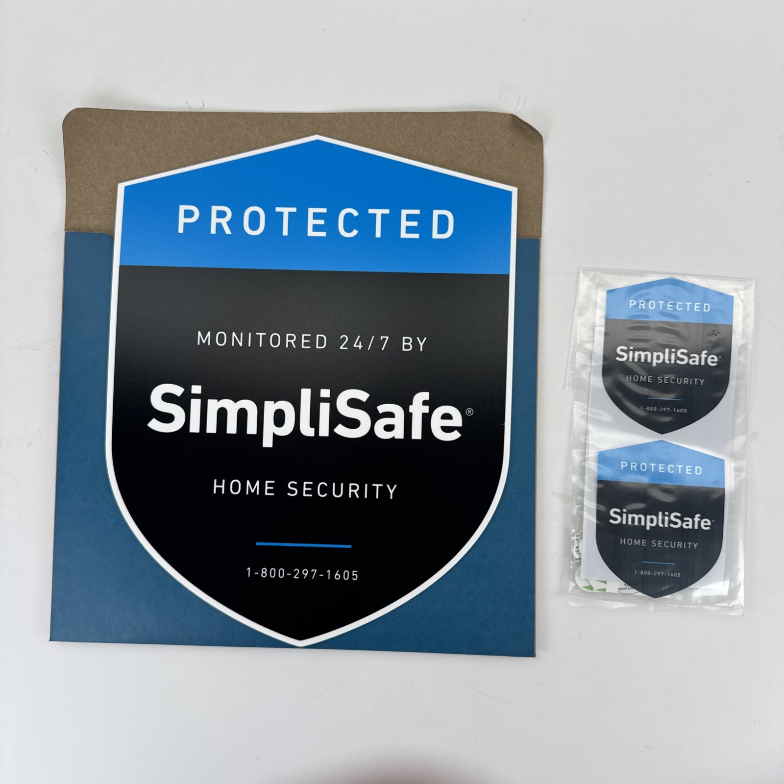 SimpliSafe Home Security System Sign + 2 Window Decals | Monitored 24/7