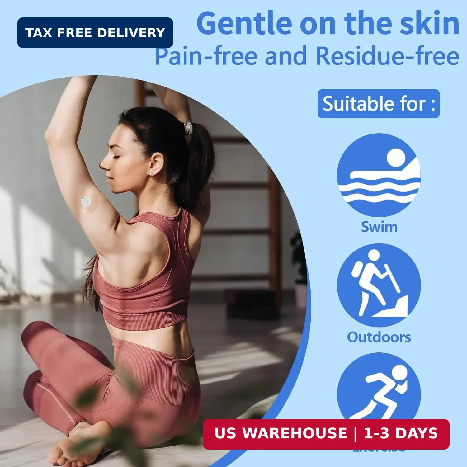 Libre 3 Plus Sensor Covers 100Pack Waterproof CGM Patch Clear 15Day