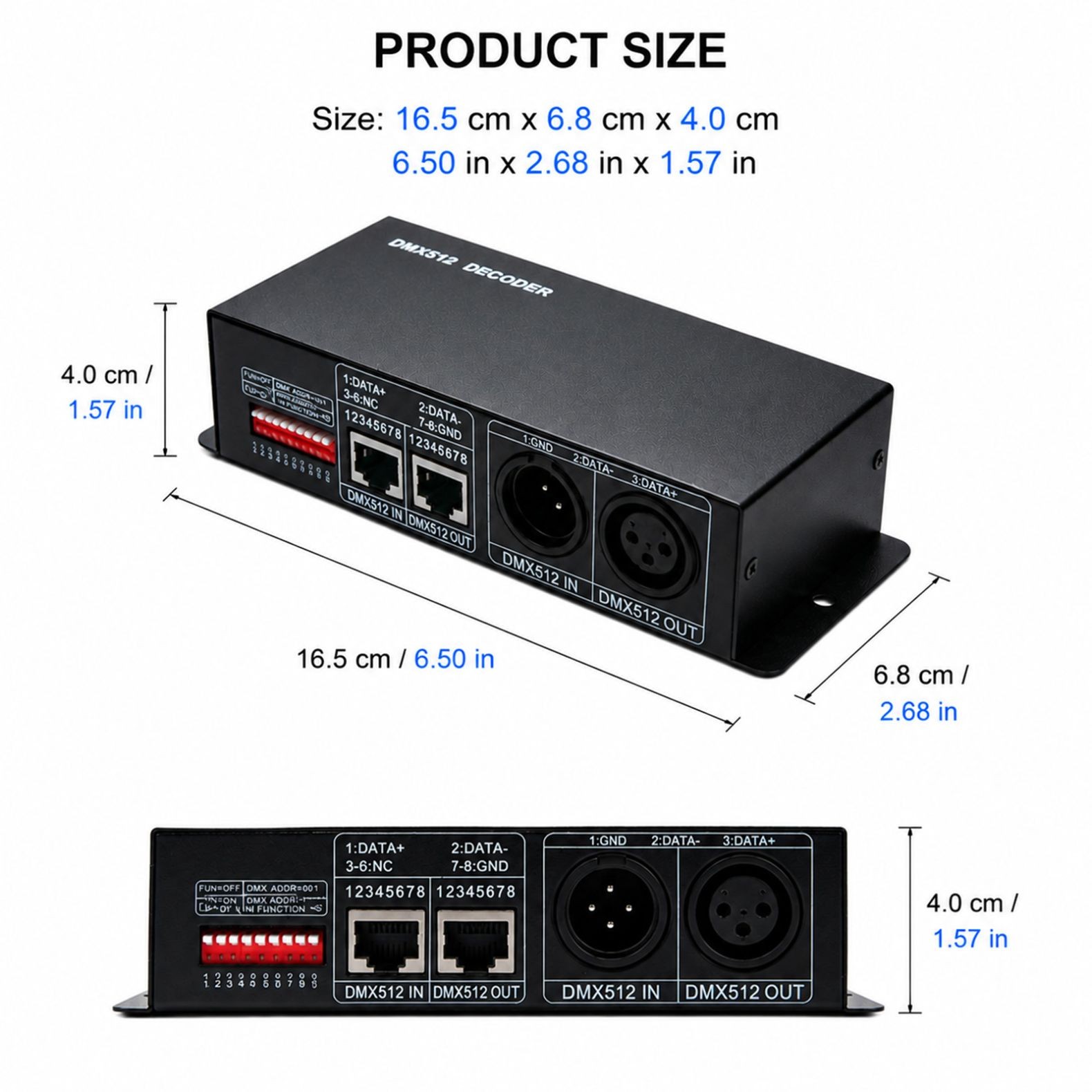 DC12V~24V LED RGBW DMX 512 Controller Decoder Dimmer 4 Channel 8A Stripe Light B