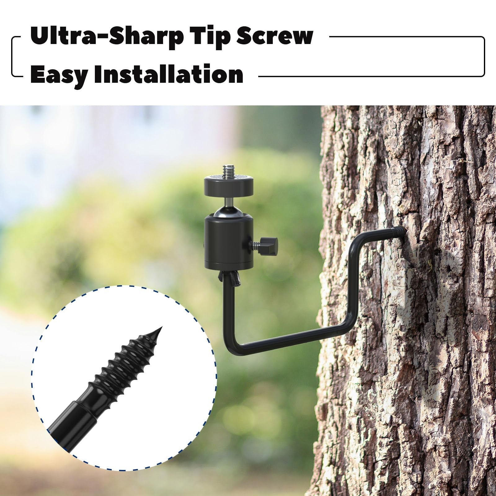 Trail Camera Tree Mount: 360 Degrees Adjustable Game Camera Mount with 1/4 in...