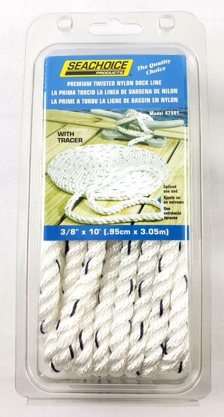 Seachoice Premium Twisted Nylon Dock Line 3/8" x 10'