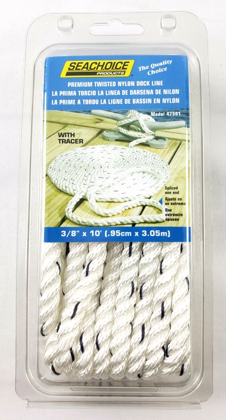 Seachoice Premium Twisted Nylon Dock Line 3/8" x 10'