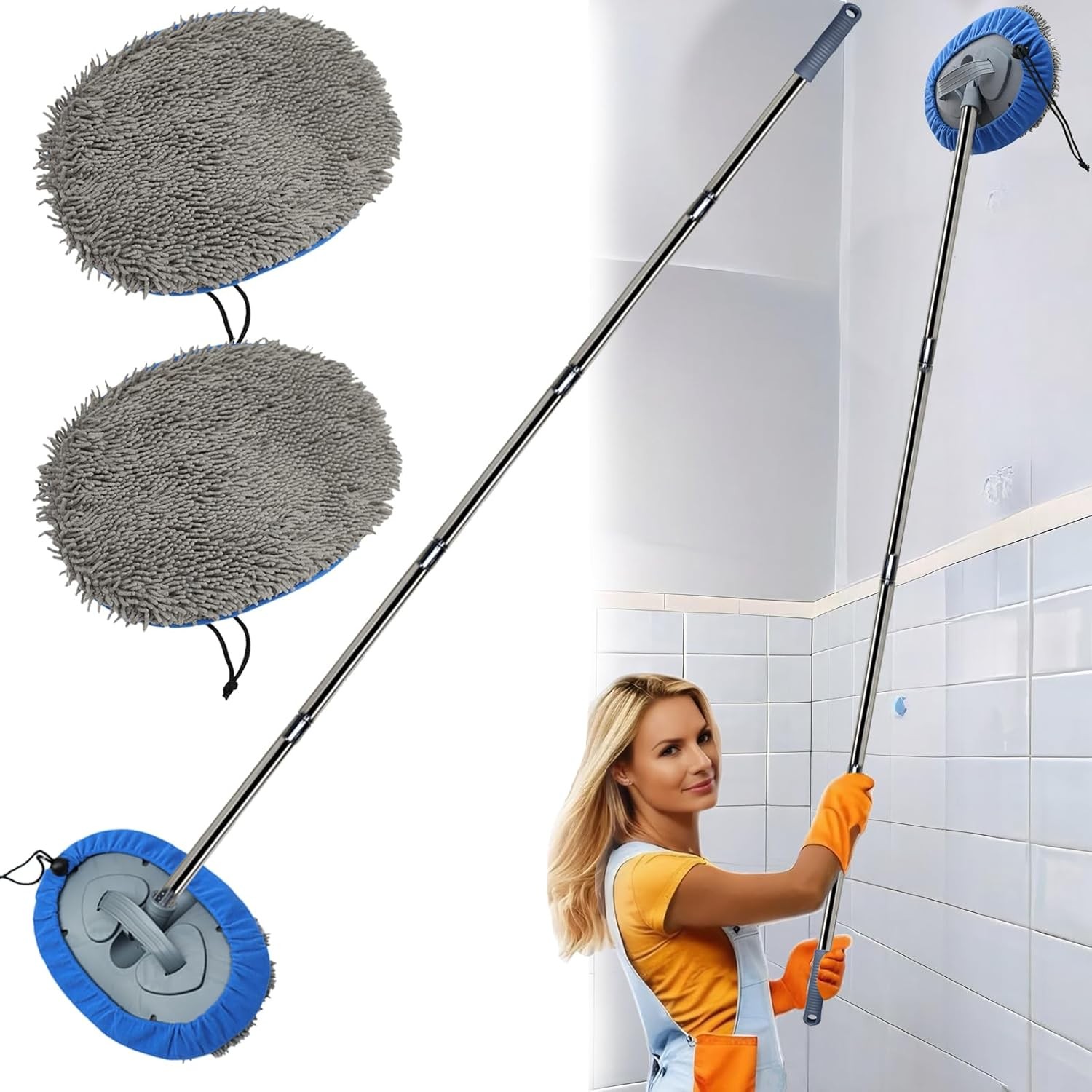 Max 83'' Wall Mop, Wall Cleaner with Long Handle, Ceiling Dust Mop °