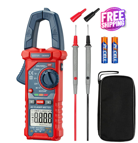 Pinza Amperimetrica Digital Multimetro De Pinza Gancho AC/DC Probador Voltaje