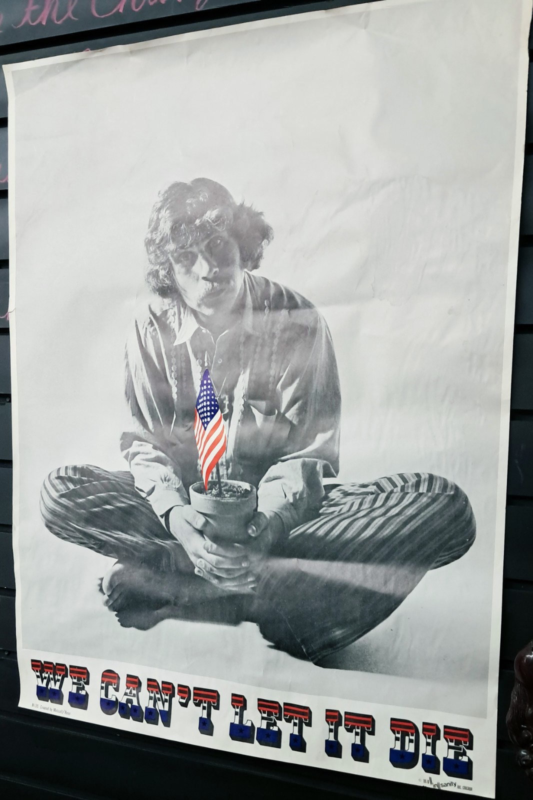WE CAN'T LET IT DIE Vintage Hippie Anti-War Poster by Insanity 60s 70s