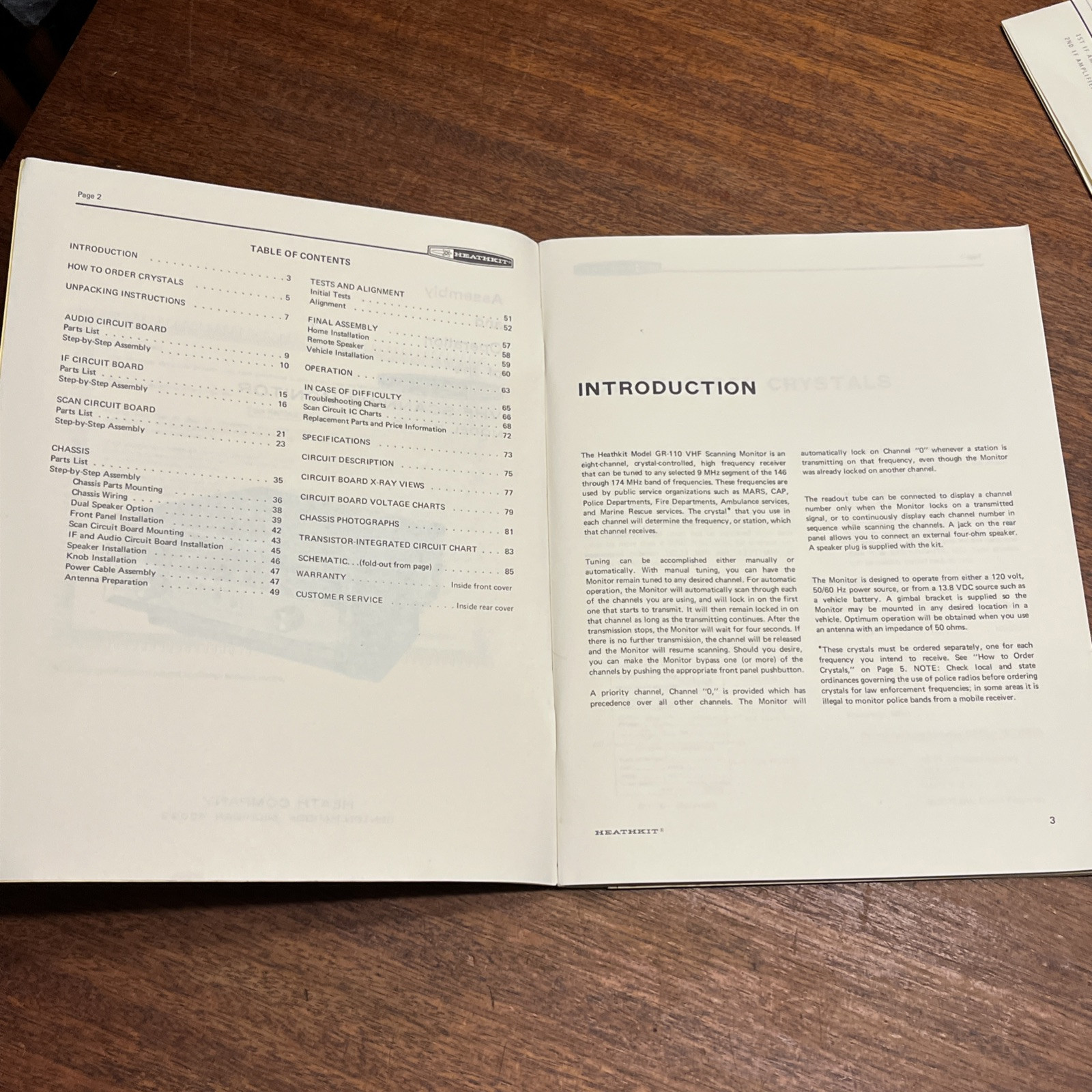 Original Heathkit GR-110 VHF scanning monitor original assembly manual