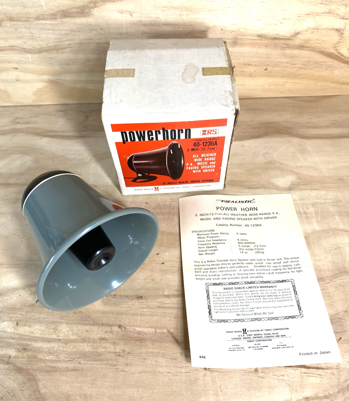 Radio Shack Power Horn 40-1236A 5 inch (12.7cm) 8ohms/8watts/Open box
