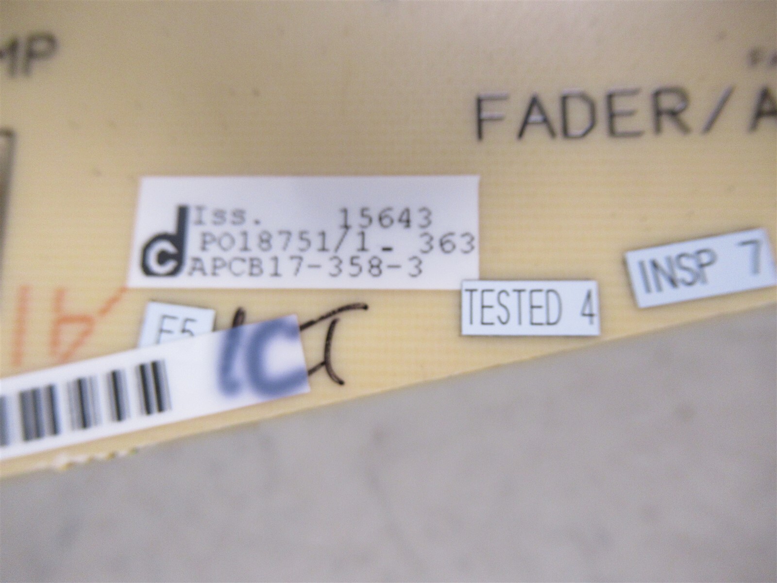 DDA CS3 Audio Mixer Board Section Group Fader Aux Buffer Module AMDL17-001