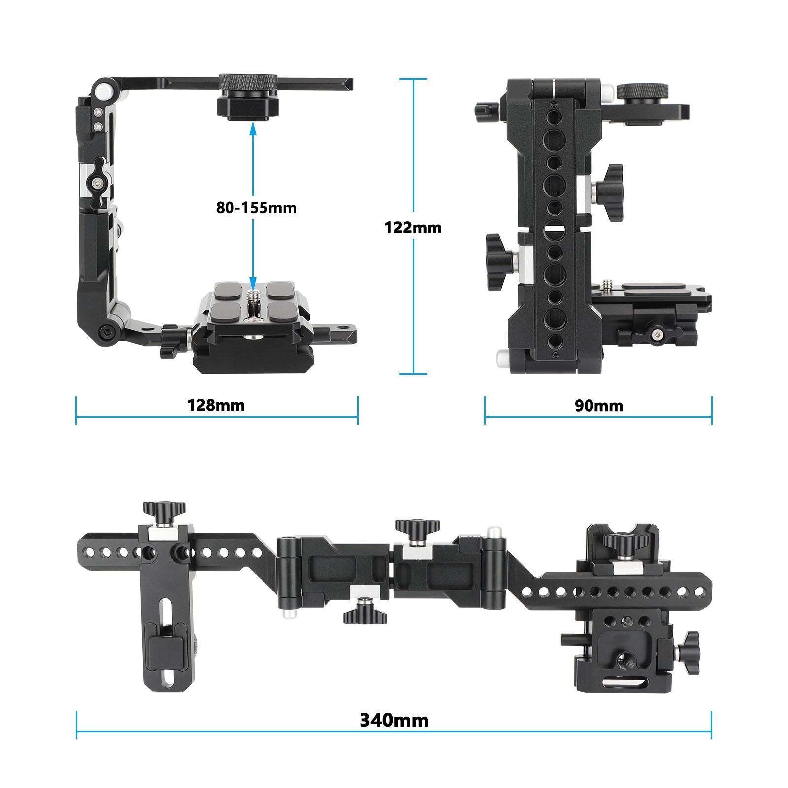 CAMVATE Universal Quick Release Foldable Half Cage Kit with Arca-Type Baseplate