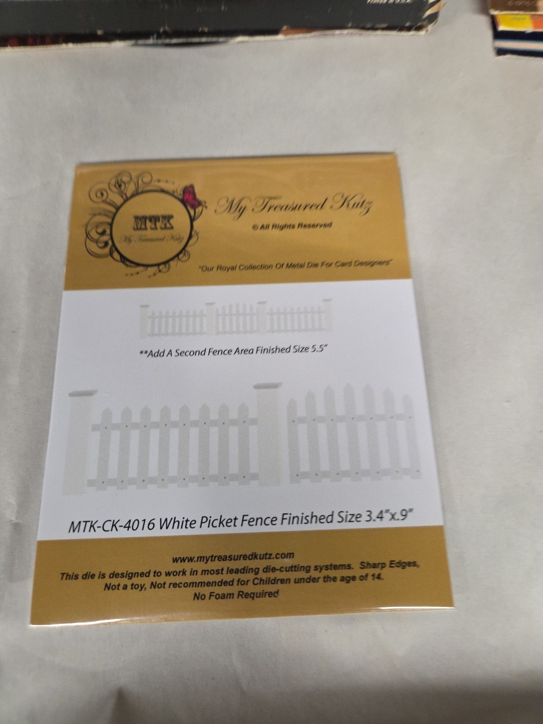 Mtk My Treasrued Kutz Metal Die Mtk-ck-4016 White Picket Fence