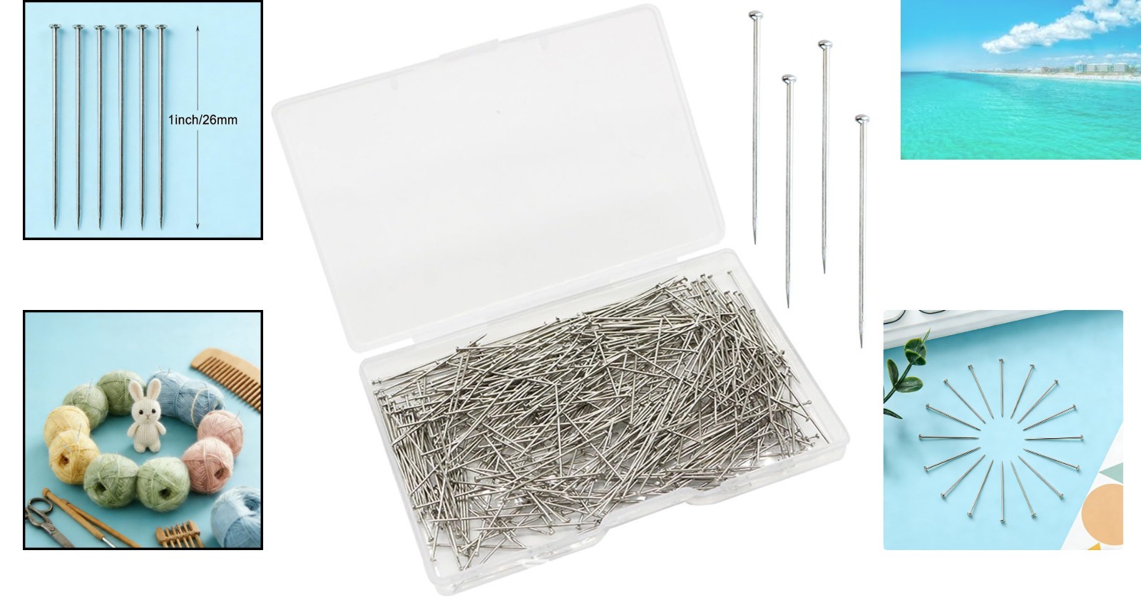 500 Pcs Stainless Steel Straight Pins - Ideal for Dressmaking & Jewelry Making