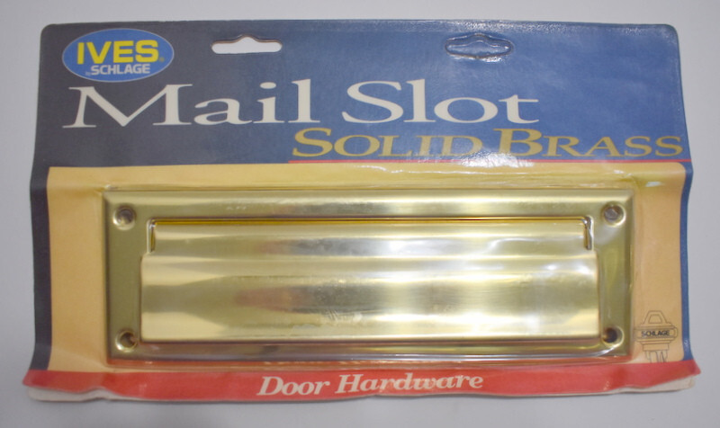 Ives Schlage Metal Mail Door Slot NOS Solid Brass 8.75” L Made in USA