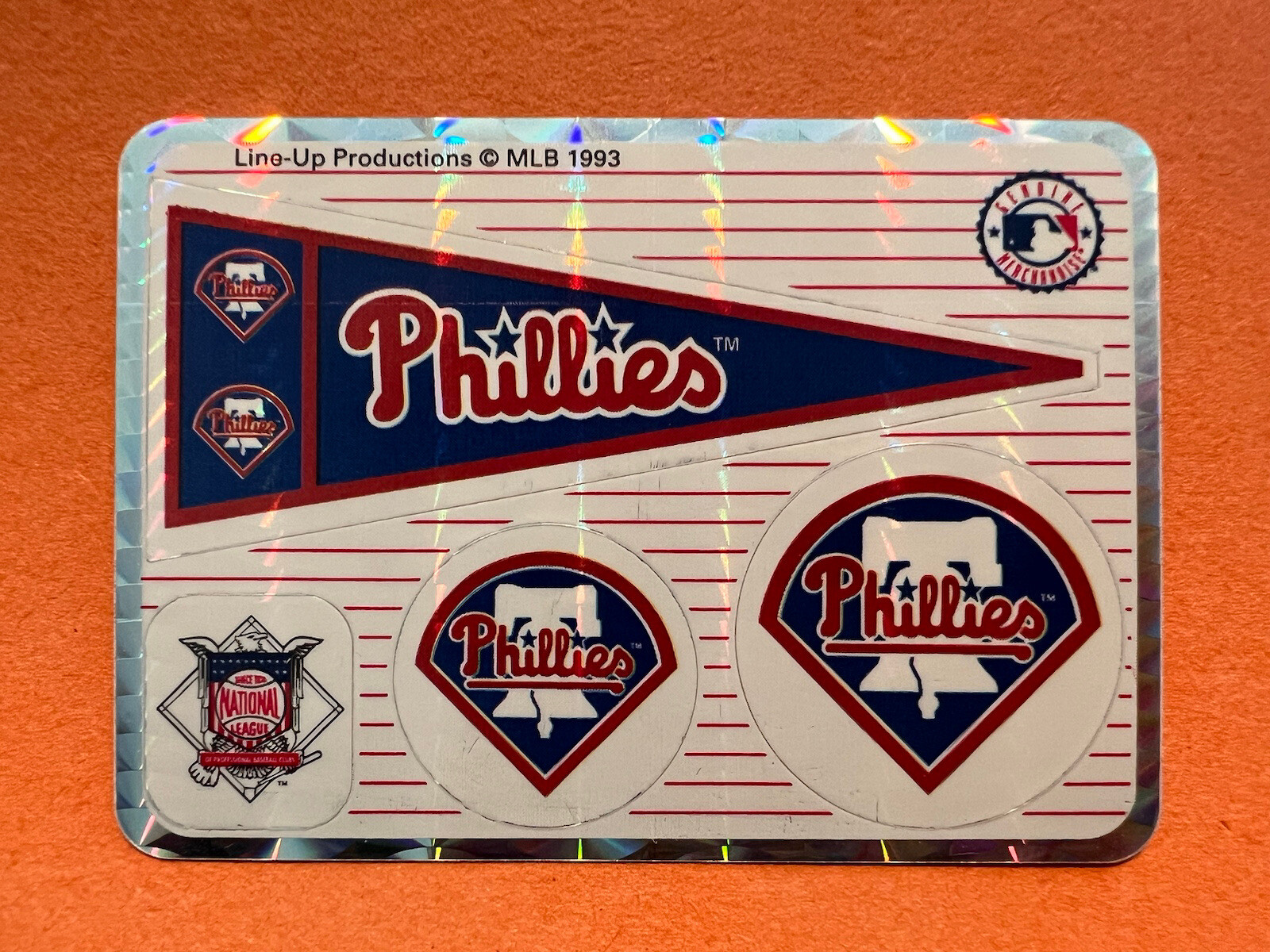 Vintage Prismatic Philadelphia Phillies MLB Decal Stickers from 1993
