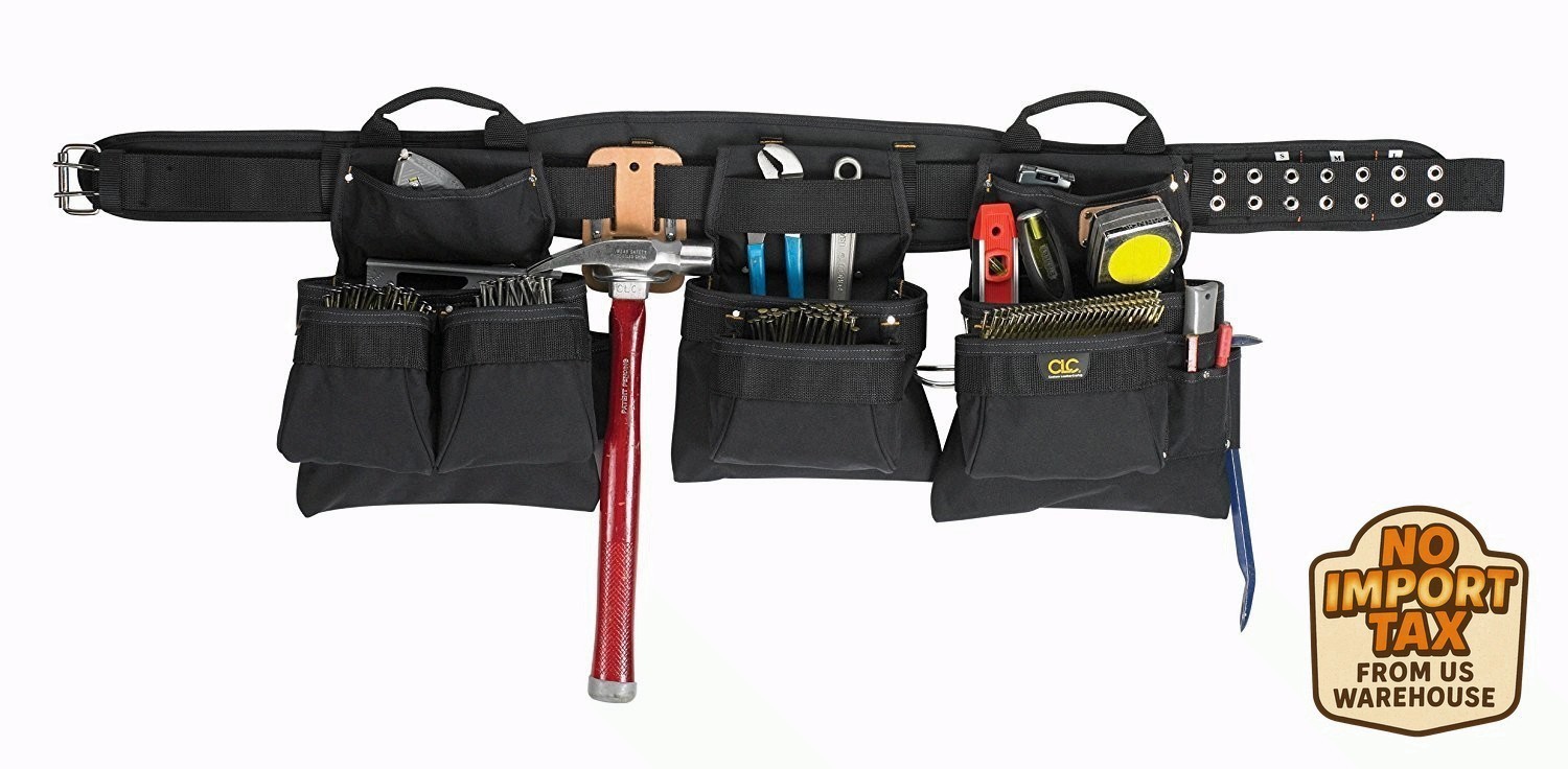 CLC Custom Leathercraft 5605 Professional Carpenters Combo, Black, 18-Pocket