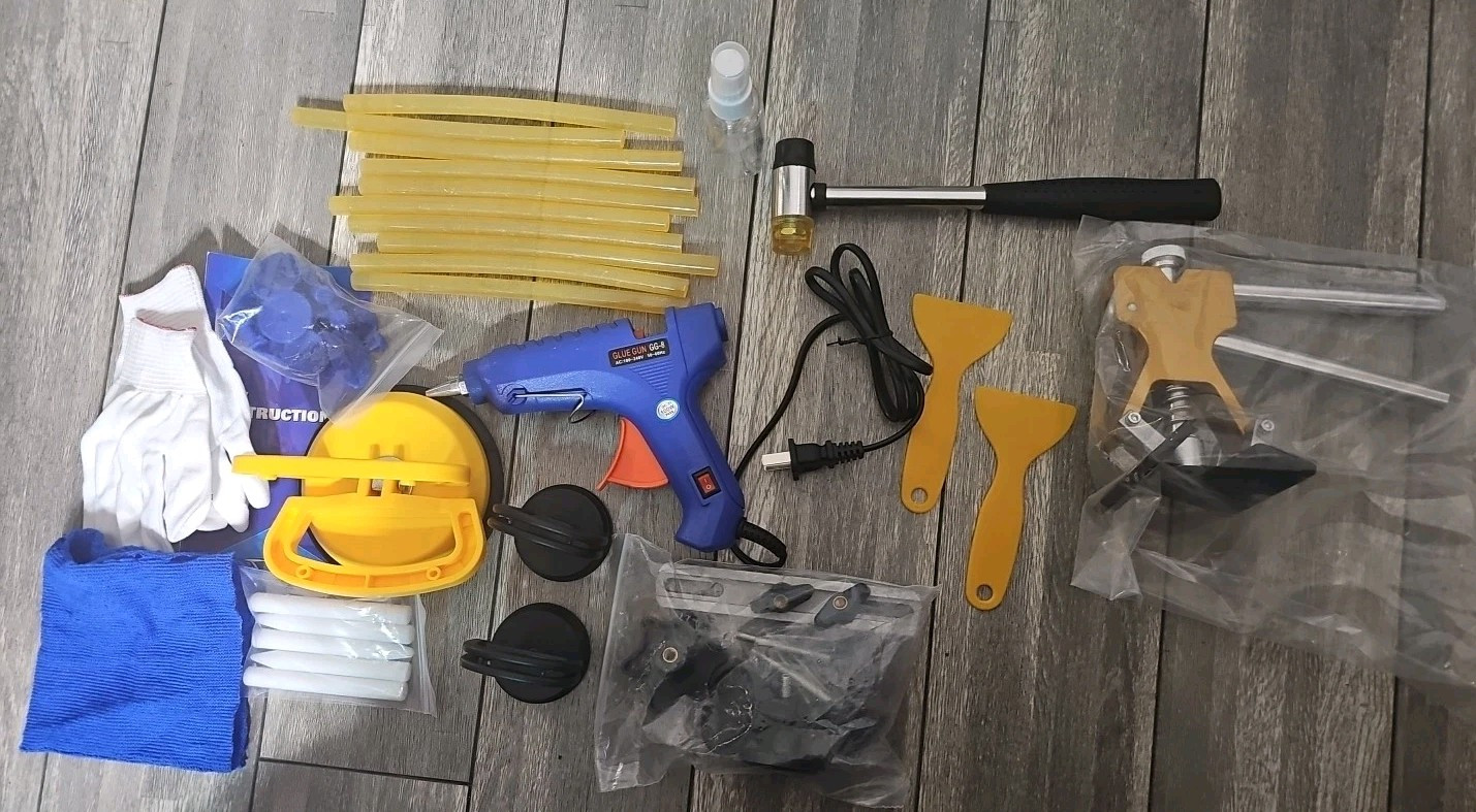 Dent Puller Kit, 55pcs Paintless Dent Removal Kit with Golden Lifter, Bridge ...