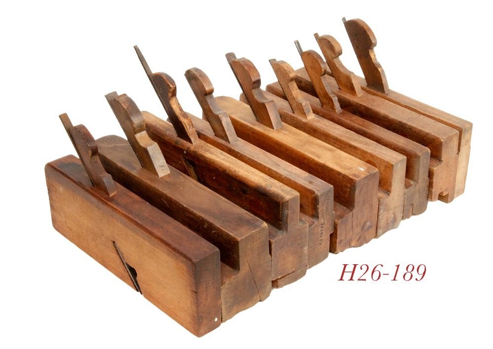 large lot wood wooden MOLDING PLANE TOOLS COMPLEX OTHERS OH NY EW Carpenter
