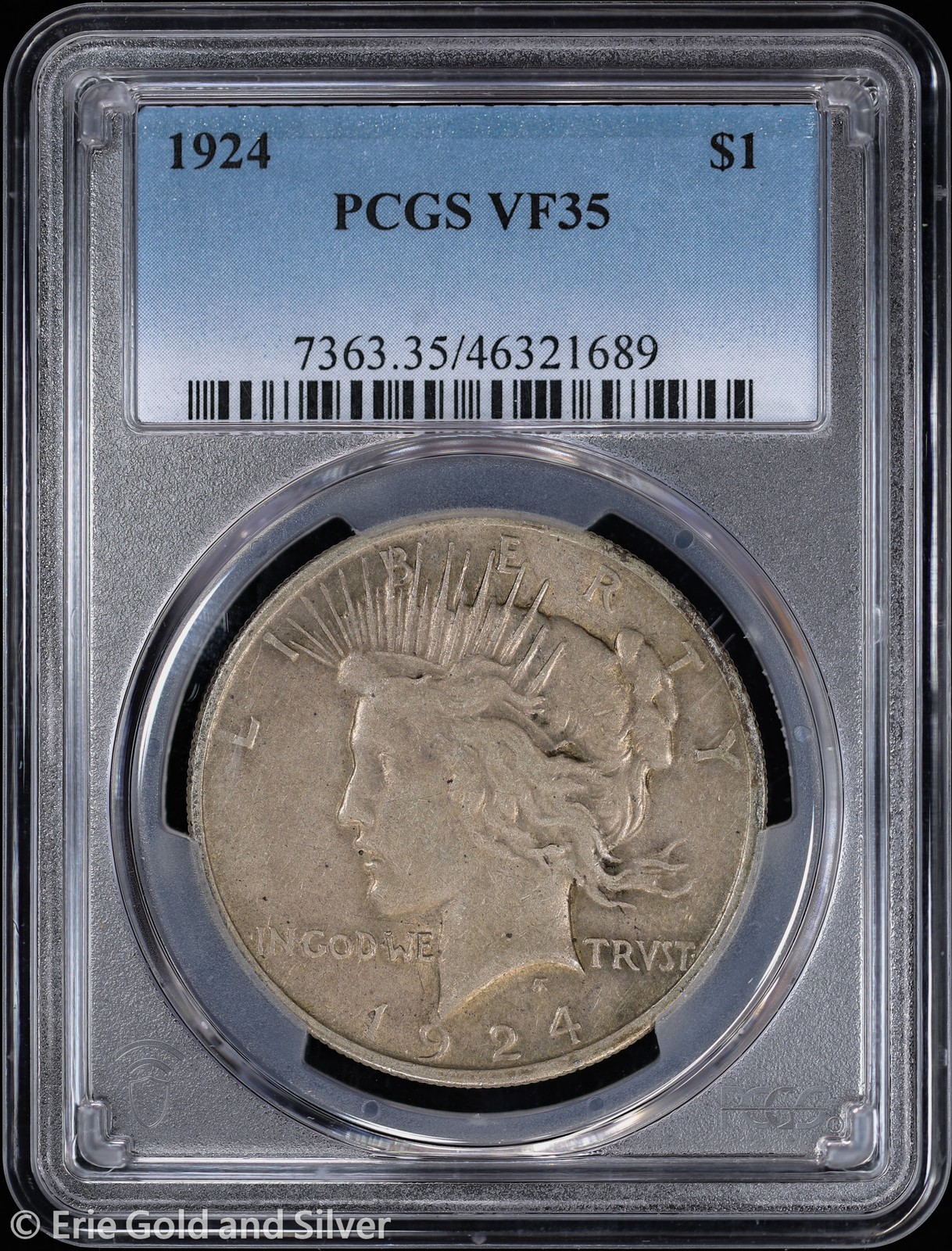 1924-P $1 Peace Silver Dollar PCGS VF 35