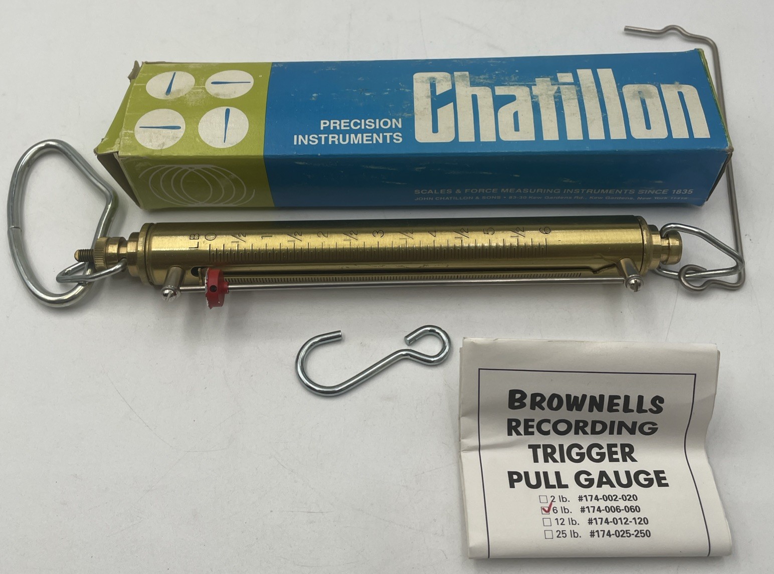 Brownells Trigger Pull Gauge Brass Scale by Chatillon USA 6 Lb 174-006-060