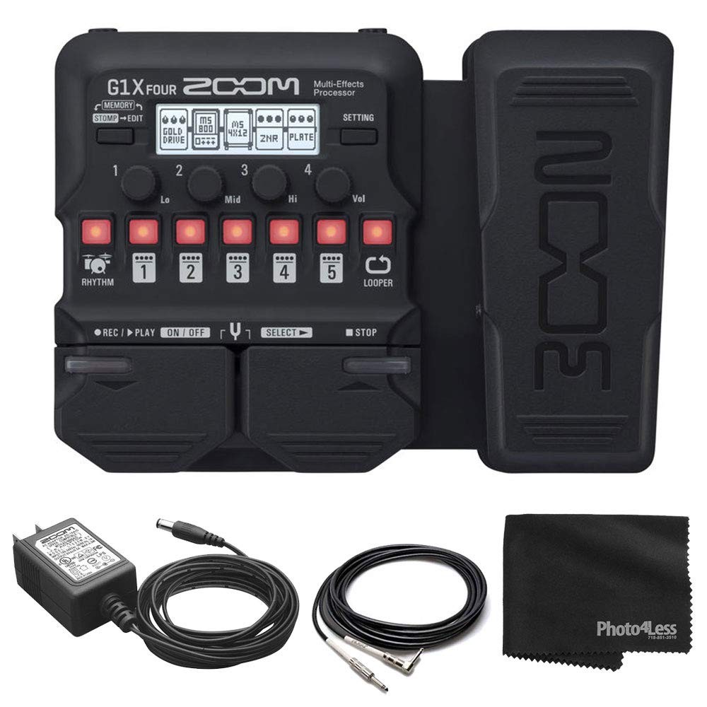 Zoom G1X Four Guitar Effects Processor with Built-In Expression Pedal + Black