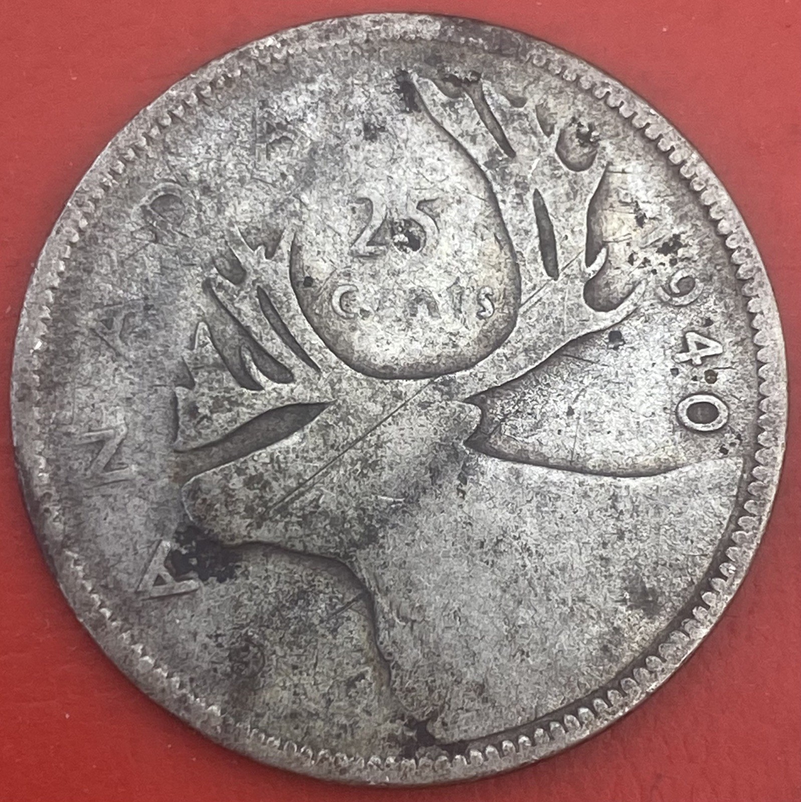 Canada 🇨🇦 1940 Quarter - Canada 25 Cent George VI Silver Coin