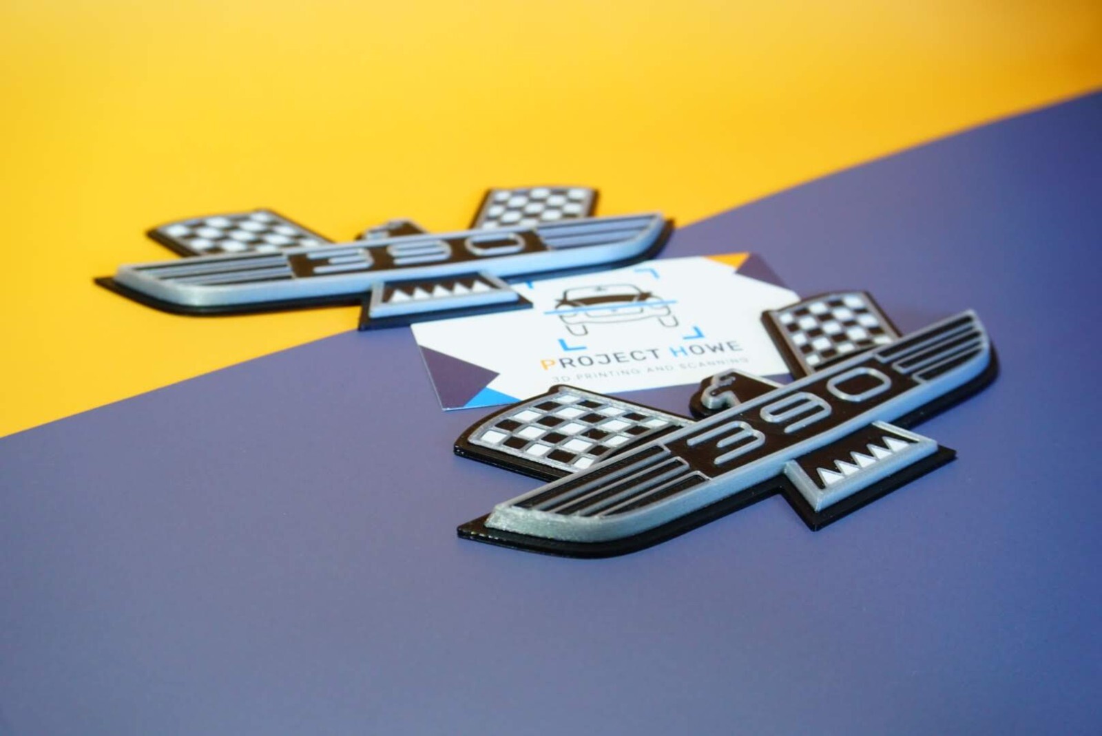 Ford Thunderbird 390 Emblem PAIR - BLACK SILVER WHITE - Project Howe