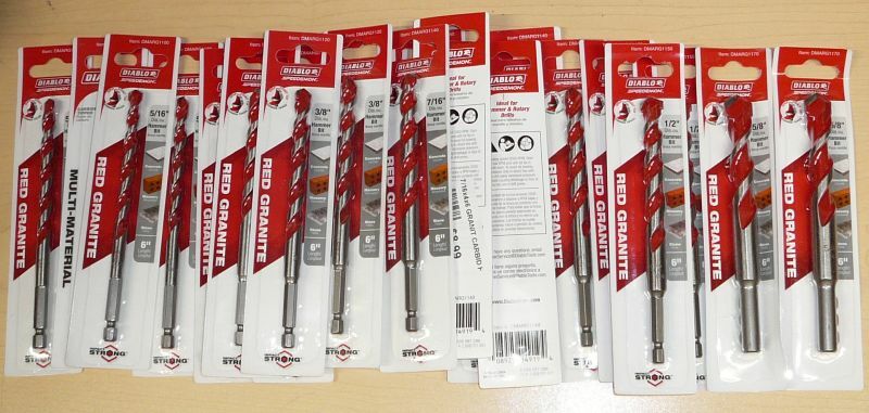 Diablo SPEEDEMON™ Red Granite Carbide Tipped Hammer Drill Bit  SELECT SIZE