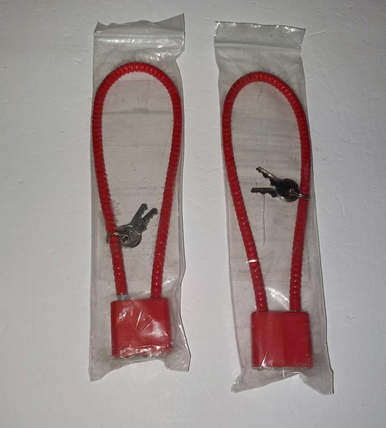 Lot of 2 Cable Lock Gun Child Safety Orange with Two Keys Rifle Pistol 30mm NEW